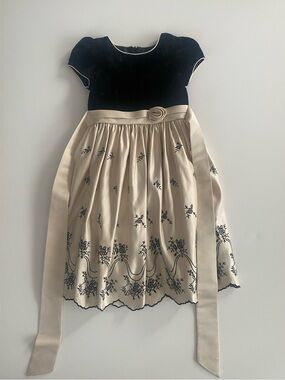 Cinderella Black and Cream Embroidered Formal Dress for Girls